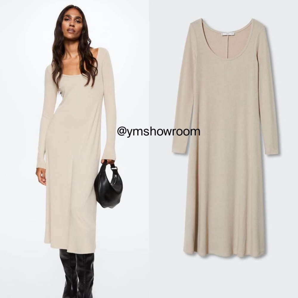 MANGO Ribbed dress